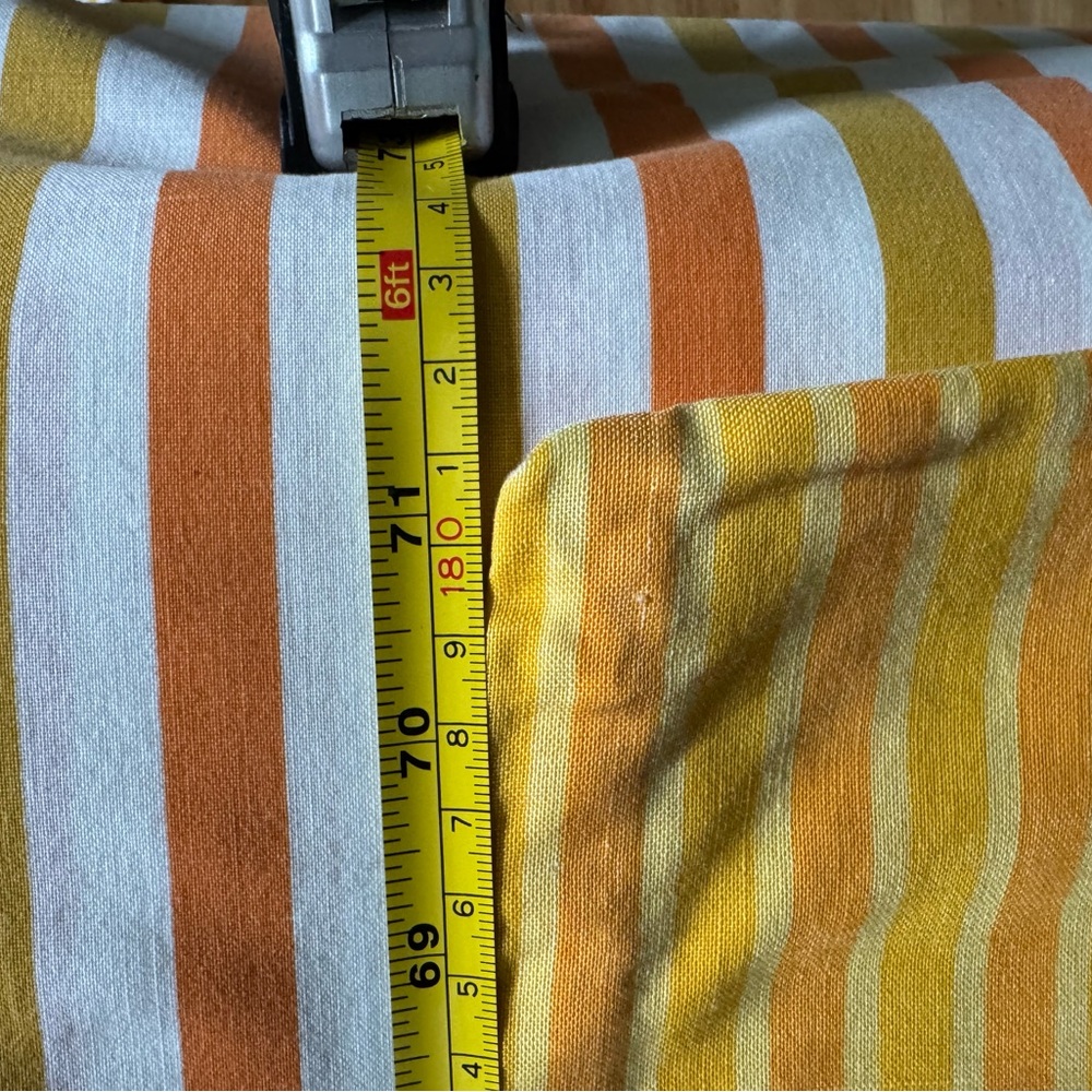 Vtg JC Penney Flat Fitted Pillowcase Duvet Twin Yellow Goldenrod Stripes 70s - Picture 16 of 16
